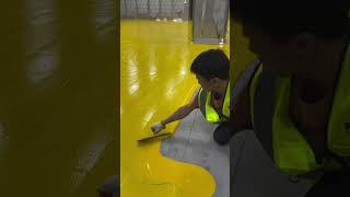 the process of smoothing paint on the floor #shorts