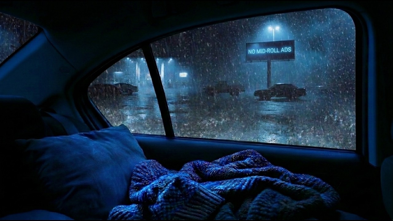 Wipe Off Fatigue to Sleep with Heavy Rain & Thunder on Cozy Car at a ...