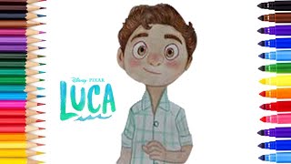 رسم شخصية لوكا من فيلم ديزني لاند ( luca ) How to draw luca step by step