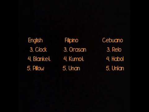 Learn Tagalog Filipino English Filipino Cebuano 10words Youtube