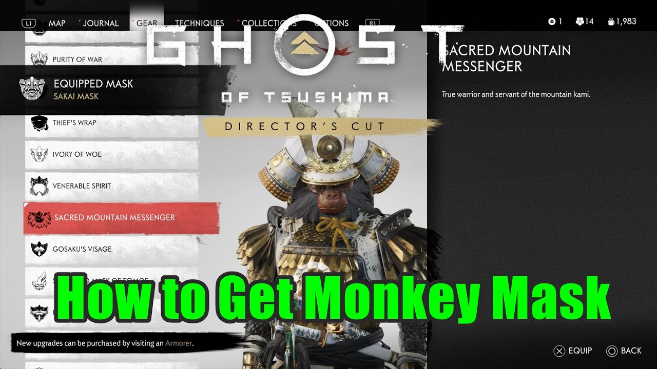 How to Get Sacred Mountain Messenger Mask (Monkey Mask) Ghost of
