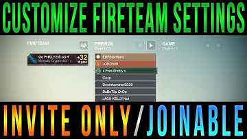 Destiny - Customize Privacy Settings (Make Fireteam Invite Only)