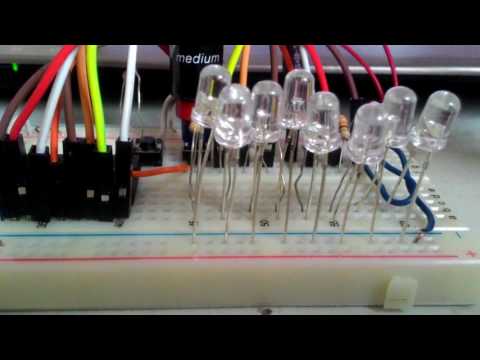 Pic assembly Rotate left and Right a LED (RLF RRF) when press the button