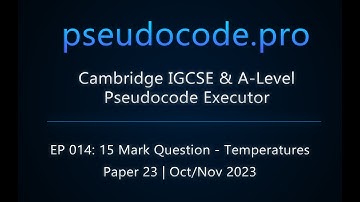 IGCSE 0478 / O-Level 2210 Exam: 15 Mark Oct/Nov 2023 Paper 23 Question. Hourly Temperatures