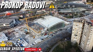 Prokop Železnička stanica Beograd-Centar - intenzivni radovi, dron snimak, Klinički centar #prokop