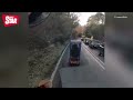 Driver in hysterics gets stuck behind mobility scooter