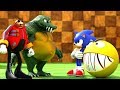 Pacman and Sonic vs Eggman and King K Rooll