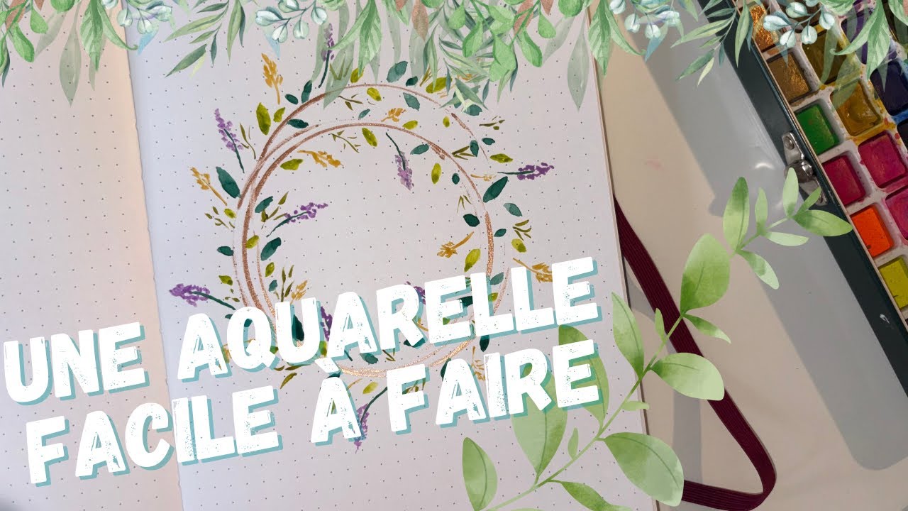 AQUARELLE FACILE DÉBUTANT- PETITE COURONNE - PAINT WITH ME 🌸🤗🌿