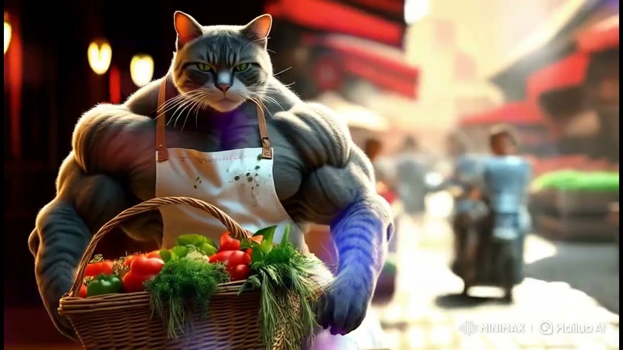 MUSCLE CAT COOKING  MÈO CƠ CƠ BẮP NẤU ĂN