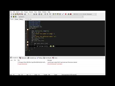 #056 Write a C++ program to sort a list of names in ascending order