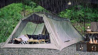 Heavy rain camping | Strong rain | Camping in the rain | Rain Sound ASMR