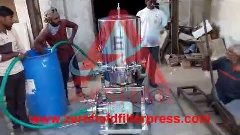 Zero Hold up Filter Press, Sparkler Filter , 18" x 10 Plates 3000 LPH, Wine Filter Press