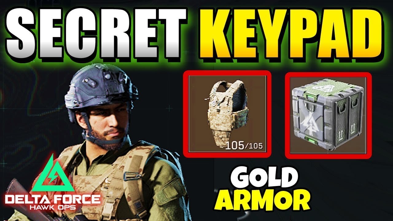 Delta Force Secret Keypad Combination Puzzle (Zero Dam Easter Egg Crate) GOLD ARMOR
