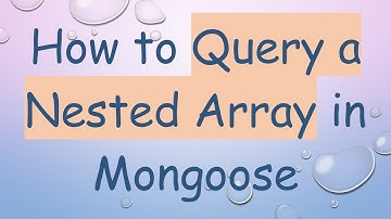 How to Query a Nested Array in Mongoose
