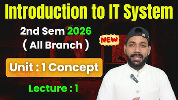 Introduction to IT System || 🔴 Polytechnic 2nd Sem || Unit : 1 || Lecture : 1 