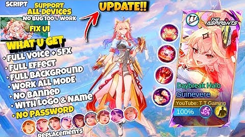 UPDATE! Script Skin Guinevere Aspirant - Daybreak Halo No Password | Full Effect & Voice | New Patch