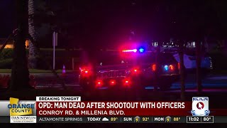 Orlando Police say a man is dead after a shootout with officers