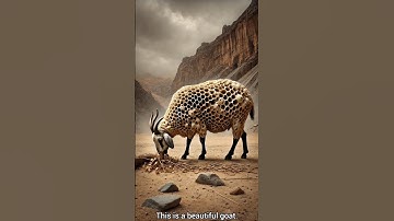 This video showcases an AI-generated surreal art featuring a goat covered with honeycomb.