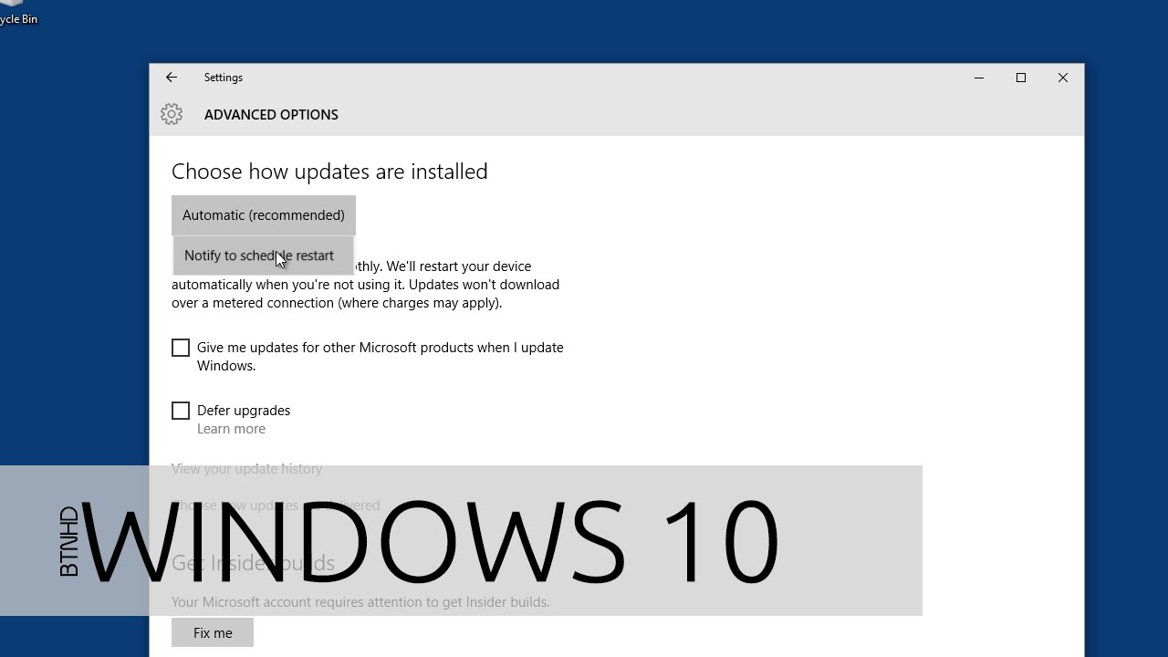 how to schedule microsoft updates for windows 10