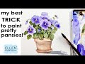 A simple trick to paint pretty watercolor pansies