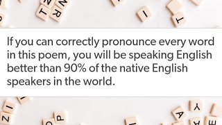 A chaotic poem about English pronunciation