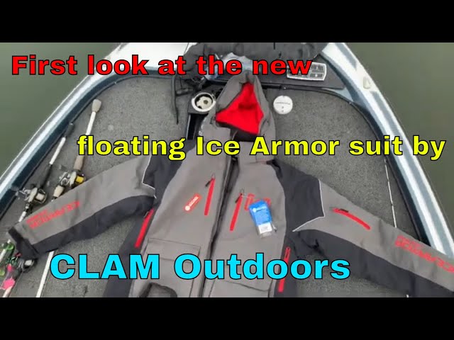 Ice fishing safety - Clam Ice Armor rise suit. Scheels custom