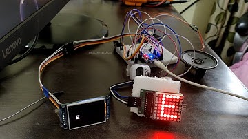 ESP32 Interactive Display: MAX7219 LED Matrix + TFT + DFPlayer Mini