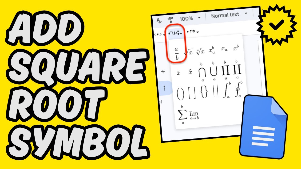 [Easy Guide] Add Square Root Symbol in Google Docs - YouTube