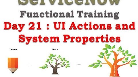 Batch2 :: Day 21 || UI Action & System Properties || ServiceNow Functional Training || Quebec