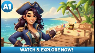 Captain, the golden BEACH ahead glows under the sun. Soft waves, warm sand, and stories to begin! screenshot 4