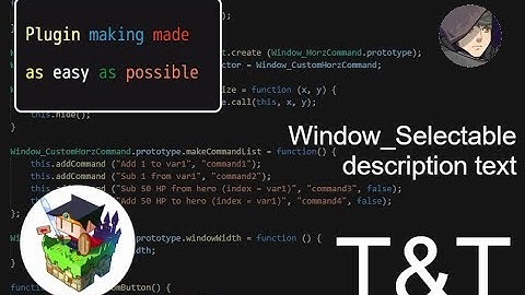 RPG Maker MV Tips & tricks - Create description text on top of Window_Selectable