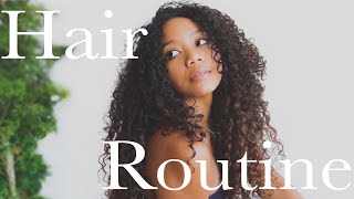 curly hair routine 2021 | 3b + 3c | no diffuser | aesthetic tutorial
