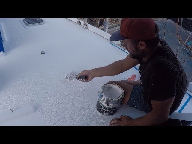 How we made our decks non slip with Kiwi Grip | Boat Work Episode 151 (Sailing Catalpa)