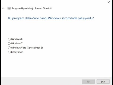 Windows Uyumluluk Sorunu Çözümü