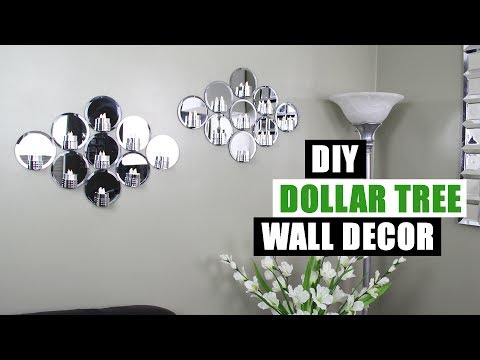 DIY DOLLAR TREE MIRROR WALL DECOR Dollar Store DIY Glam Mirror Candle Holder Wall Art