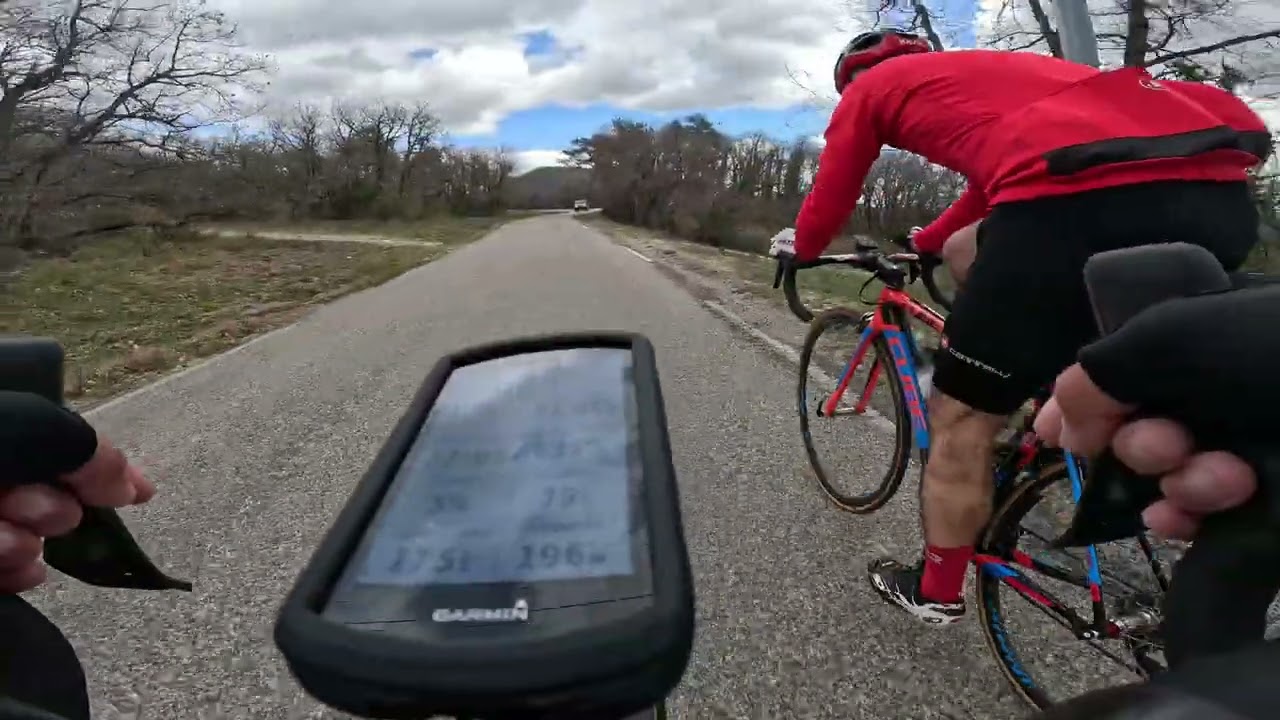 Vélo route plan de baix le col de Bacchus