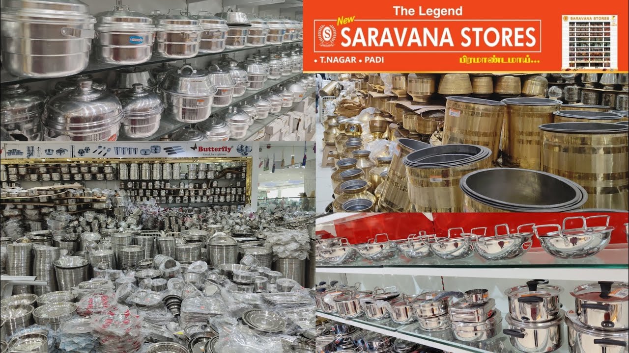 Padi Saravana stores stainless steel vessels| storage containers| Return gifts | brass |cookware