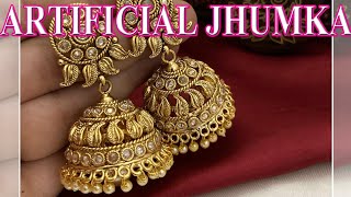 LATEST ARTIFICIAL GOLD JHUMKA EARRING DESIGNS FOR WOMEN WITH PRICE