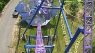 Bizarro Front Seat on-ride POV Six Flags New England