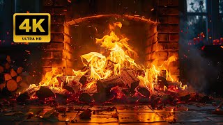 Winter Fireplace  Relaxing Fireplace And Crackling Fireplace Easy To Sleep, Study, Relieve Stress