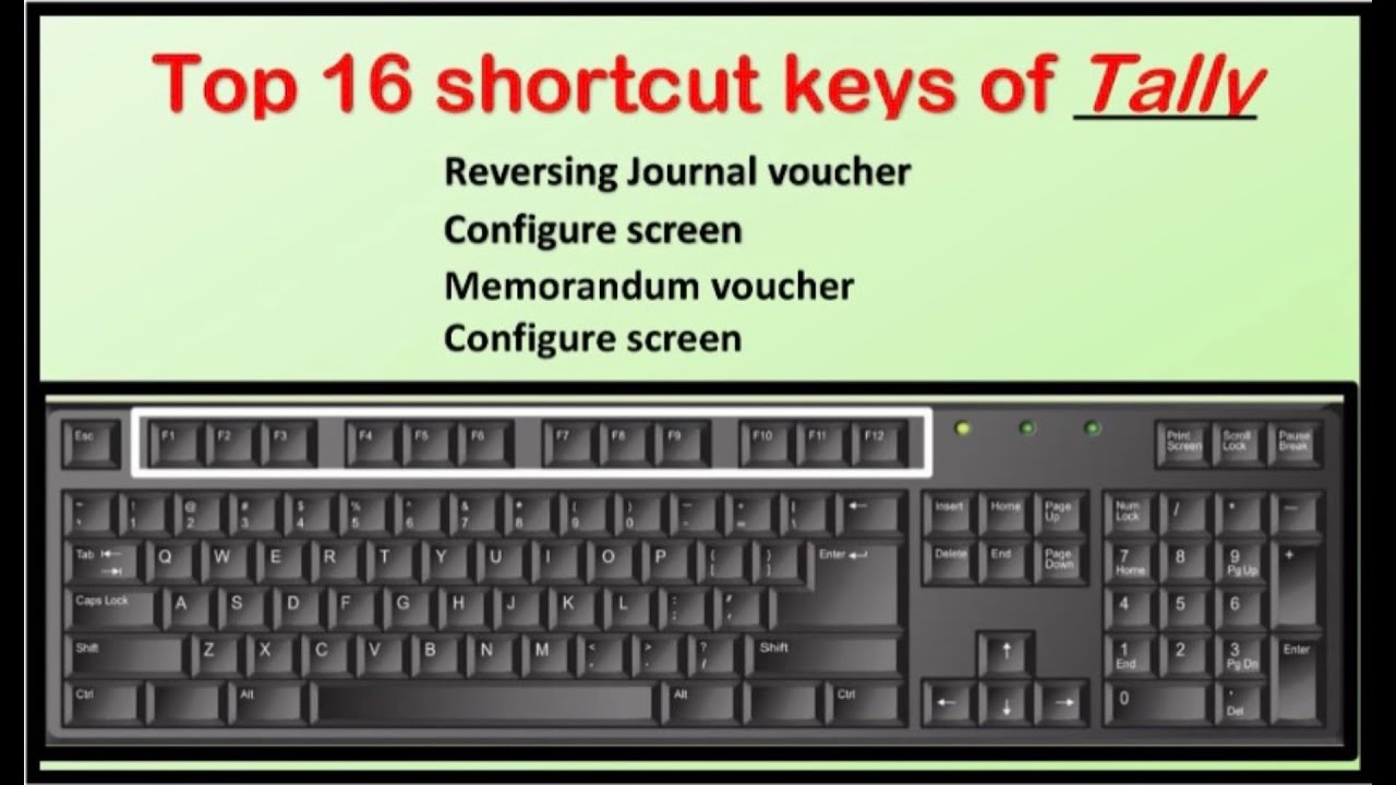 Tally Shortcut Keys Tally Erp 9 Shortcut Keys In Tally Function 