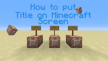Minecraft | Title + Subtitle + TellRaw Commands