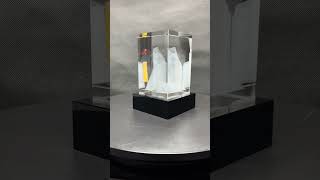 Custom 3D Laser Engraved Crystal Building Model Trophy for Corporate Anniversary &amp; IPO Commemoration