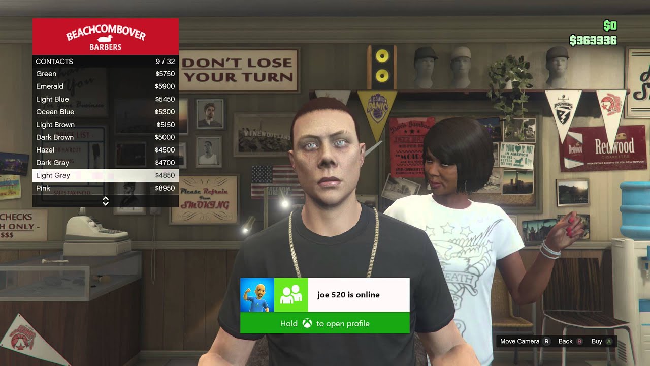 GTA Online How to change your eye colors (Xbox One Gameplay) YouTube