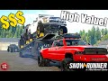 SnowRunner: 2nd Gen Ram 3500 Hauls HIGH VALUE TRUCKS To The MUD PARK!