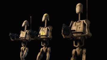 B1 Battle Droids - Turntable Animation