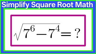 Simplify Square Root | Exponent with Square Root | Math Question? Square Root Explained , Solve it?