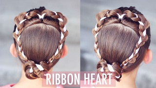 Valentine's Day Heart Hairstyle | Braided Ribbon Heart | Brown Haired Bliss
