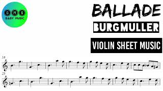 Karaoke || Ballade - Burgmuller || Violin Sheet Music