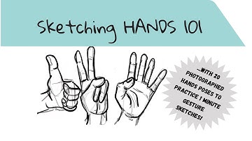Hand Sketching 101 with 20 timed hand poses to practice